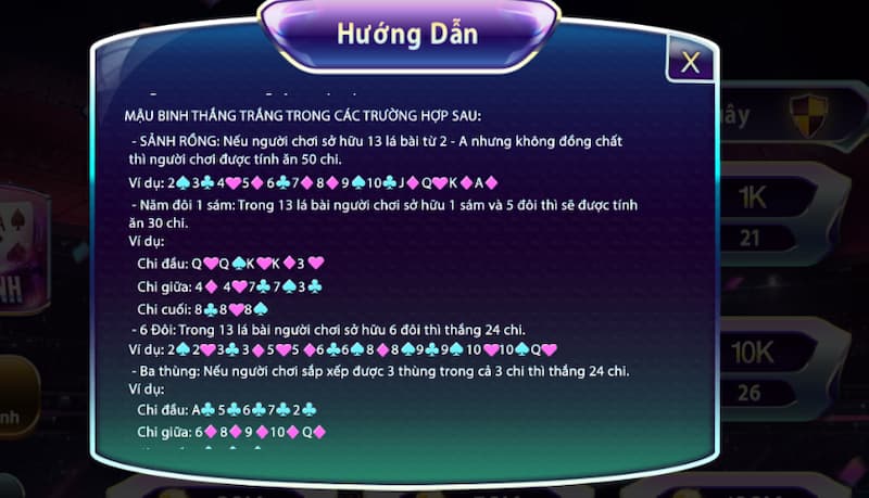 Mậu binh 789Club: Game bài online đẳng cấp không nên bỏ lỡ 7 Một số trường hợp được tính thắng khi chơi Mậu binh tại cổng game
